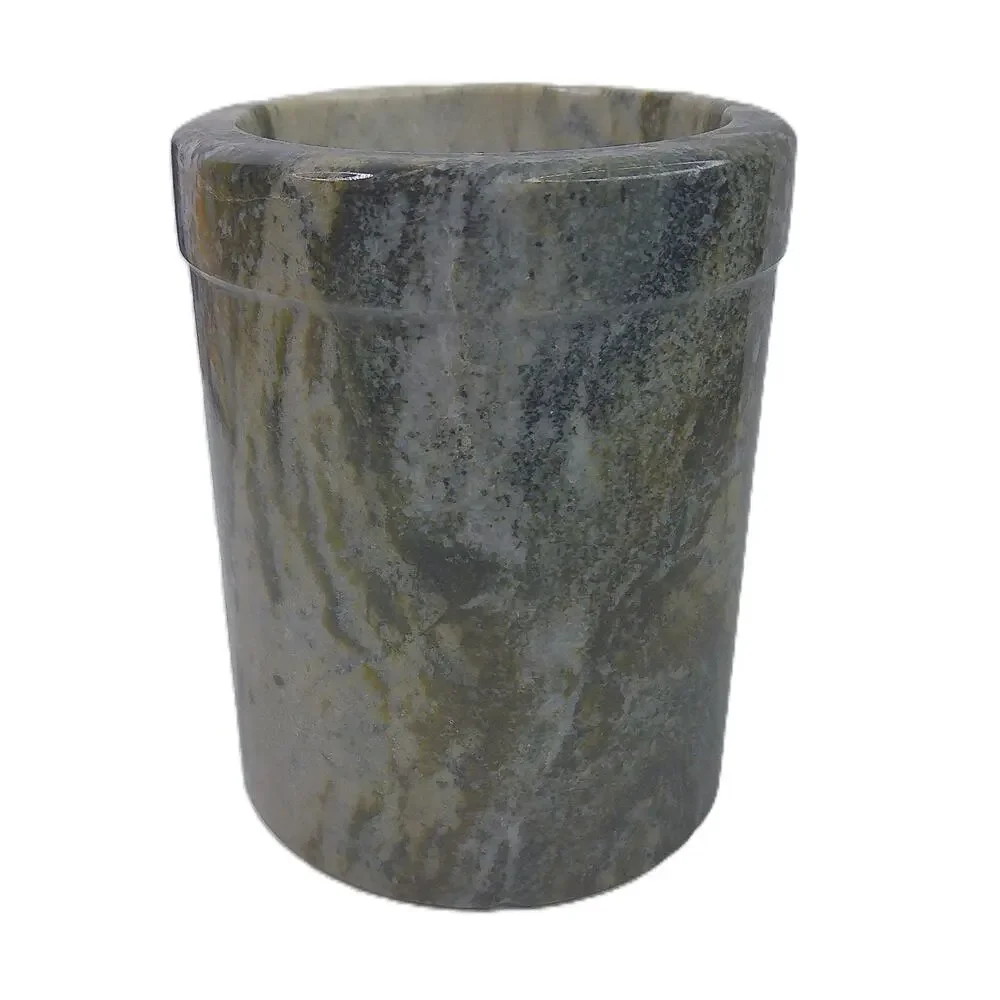 Vintage Natural Green Marble Wine Chiller & Utensil Holder Vase